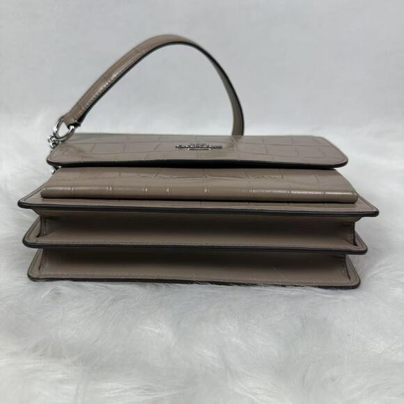 Coach Klare Crossbody Bag CC840 Crocodile-embossed Leather Silver /Stone NWT - Picture 9 of 9
